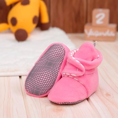 Ella Bonna Fleece Baby Booties with 3-Level Snaps