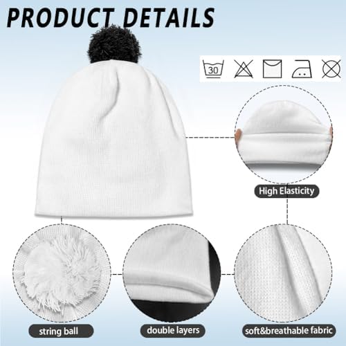 Pwnixequ Kids Pompom Beanie Hat for Winter