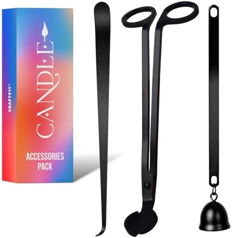 Craft911 3 in 1 Candle Snuffer and Wick Trimmer Kit Black