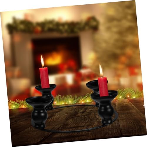 PRETYZOOM Iron Taper Candle Holder Ring for Christmas Wreath