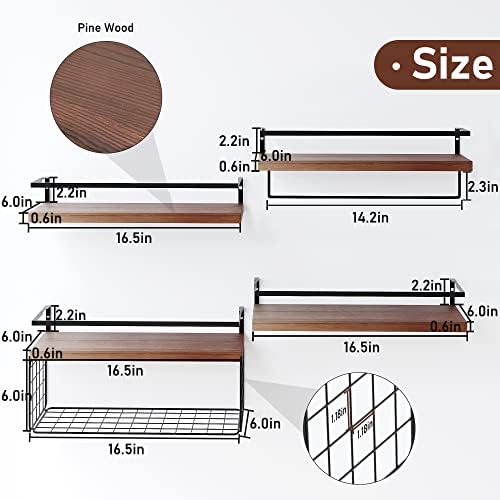 LUDORU 41 Tier Floating Shelves Wall Mounted