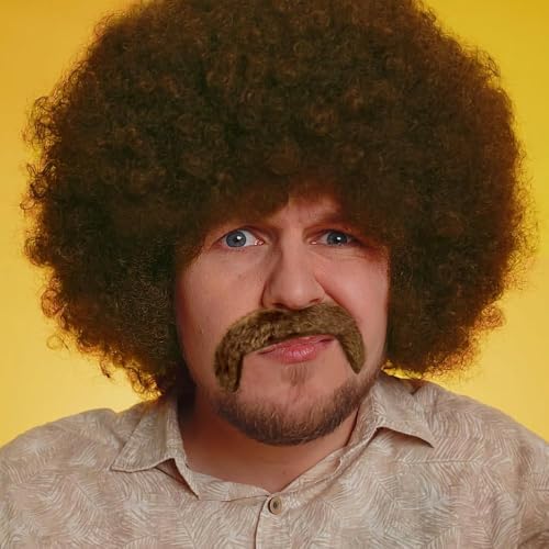 4PCS Self-Adhesive Fake Mustache for 60s 70s Costume