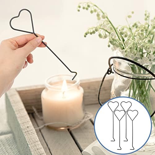Hemoton 4pcs Heart Candle Wick Dippers