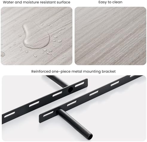 Heimlove Floating Shelves 16 Inch Set of 2 Grey