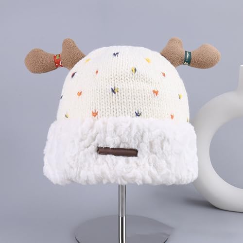 Christmas Winter Warm Deer Knit Hat with Thick Fleece
