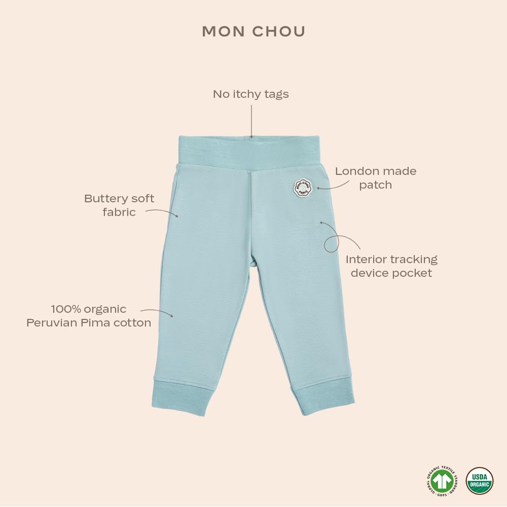 MON CHOU Organic Cotton Ribbed Joggers for Baby