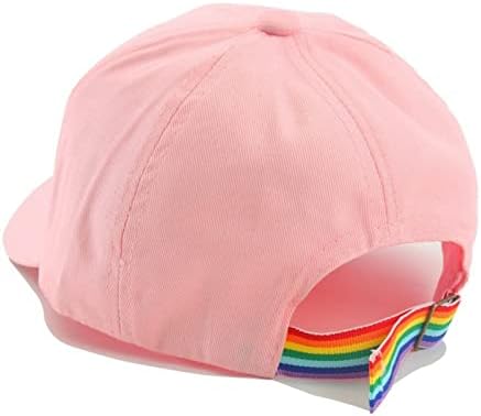 Julerwoo Kids Girls Pink Baseball Cap with Unicorn Rainbow Embroidery