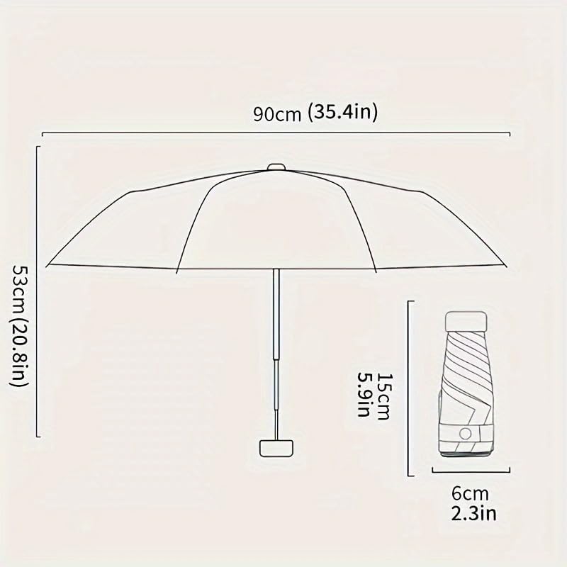 Mustarpicking UPF50 Mini Travel Umbrella 15cm