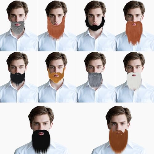 10 Pcs Fake Beards Funny Realistic Beards for Men
