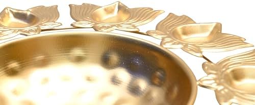 Handcrafted Brass Lotus Diya Urli 12 Inch Decorative Bowl