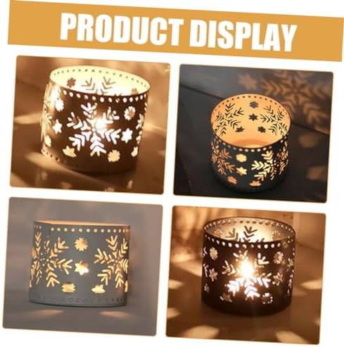 Iron Christmas Candle Holder Snowflake Design Pen Stand Decor