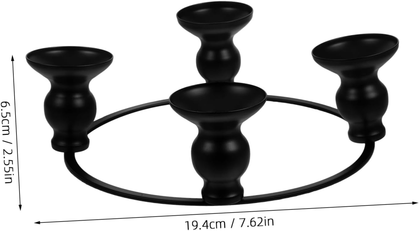 Iron Black Christmas Candle Holder Ring 1