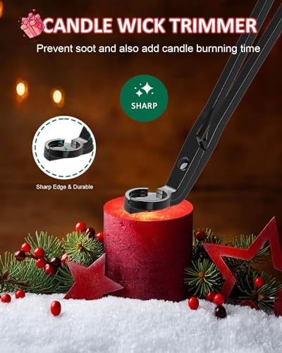 Burtok 4-in-1 Candle Care Kit with Red Heart Design
