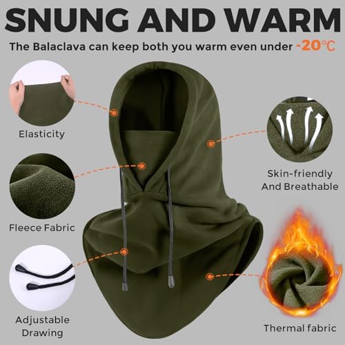 AURUZA Balaclava Ski Mask Fleece for Men 1