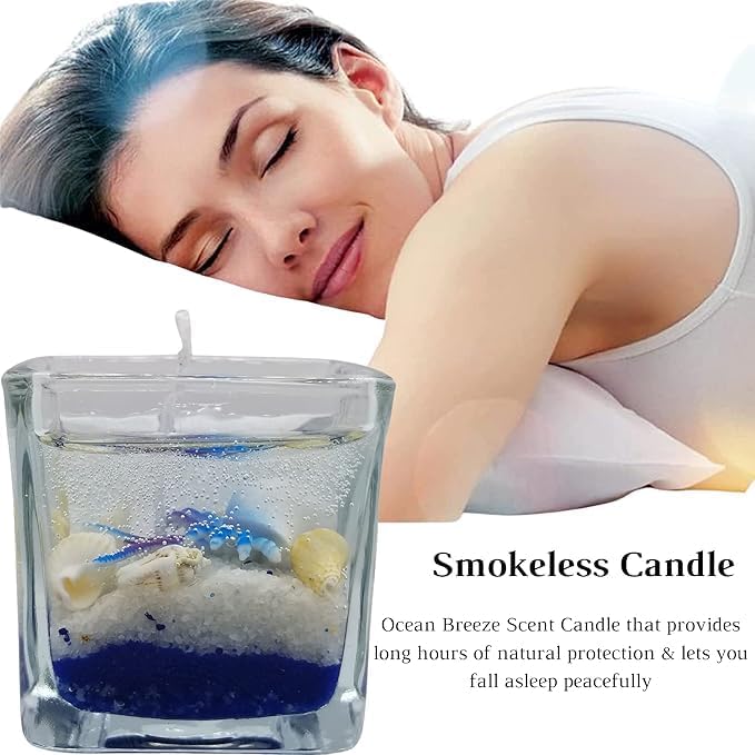 Ocean Candle with Seashells and Starfish Decor