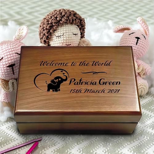 Premium Walnut Baby Keepsake Box with Custom Engraving