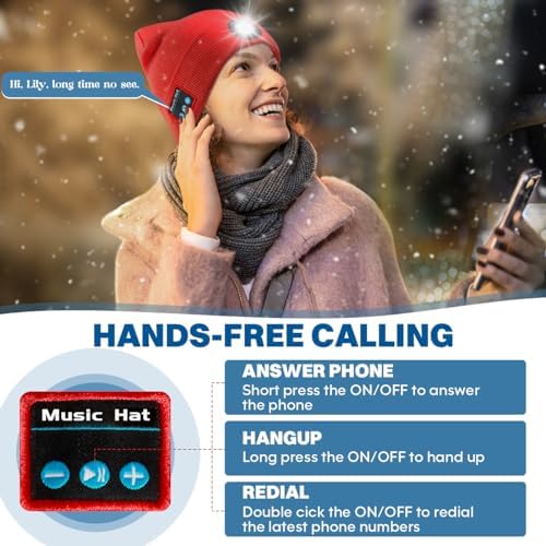 Bosttor Bluetooth Beanie with Headlight and Speakers