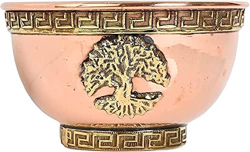 Tree of Life Copper Offering Bowl 3 - New Age Imports Inc