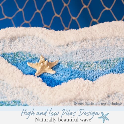 DyeFury Blue Ocean Wave Bath Mat 31x21