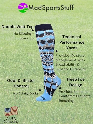 MadSportsStuff Tie Dye Socks for Sports