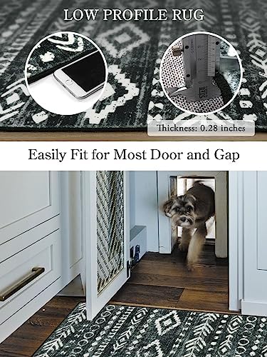 Lahome Boho Entryway Rug Non Slip Washable