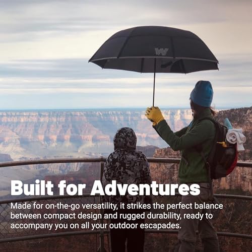 Weatherman Premium Collapsible Travel Umbrella - Windproof and Durable