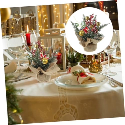 Cabilock Christmas Garland with Candle Holders and Lights