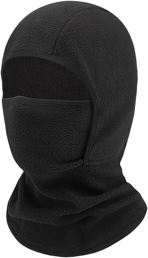 Kids Fleece Windproof Full Face Mask Black