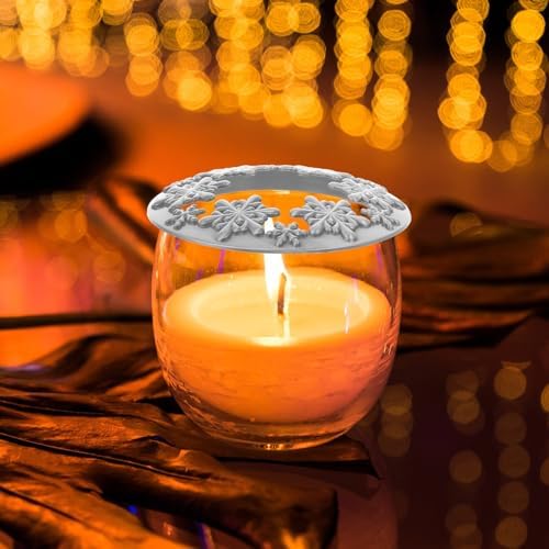 Luxshiny Snowflake Candle Cover with Lid