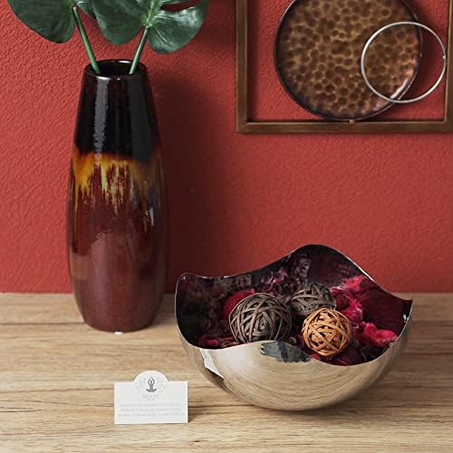 Hosley 575 Inch Silver Metal Decorative Bowl
