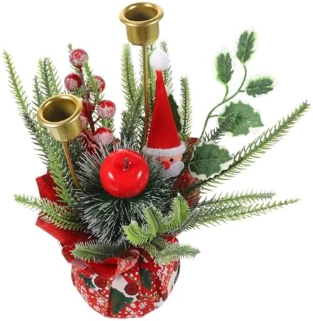BUGUUYO Christmas Candle Holder with Realistic Fruit Bouquet