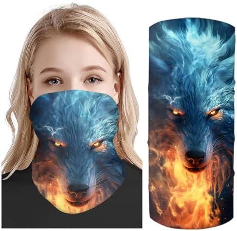 GLUDEAR Wolf 3D Print Balaclava Face Scarf for Men Women