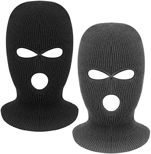 Tmflexe 2-Piece 3-Hole Ski Mask Winter Balaclava