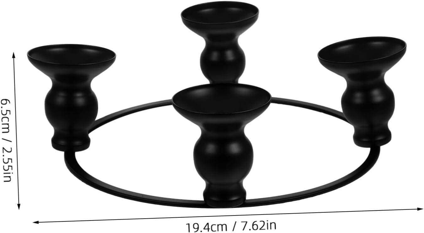 PRETYZOOM Iron Taper Candle Holder Ring for Christmas Wreath