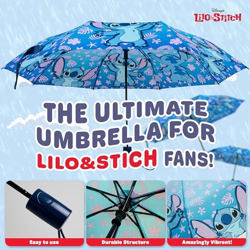 Disney Automatic Umbrella - Compact Lightweight Folding Travel Umbrella
