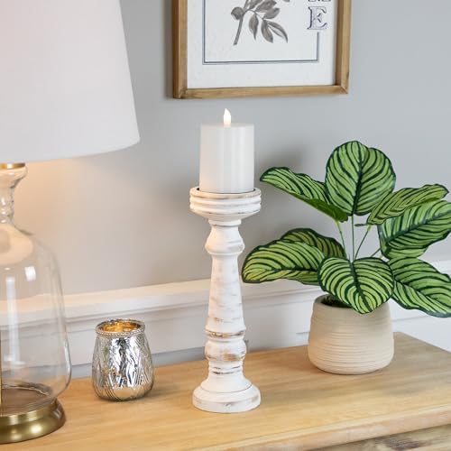 Northlight Wooden Spindle Candle Holder - 12 Antique White 1
