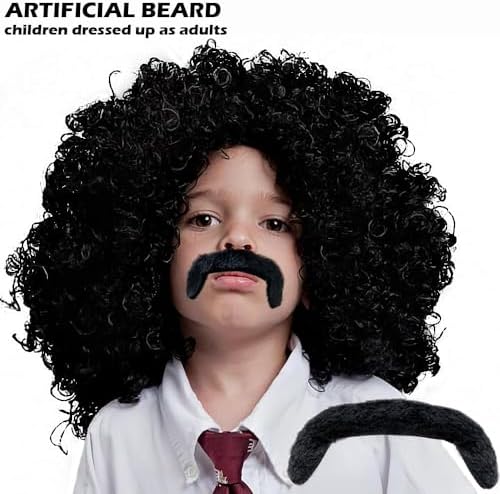 4PCS Self-Adhesive Fake Mustache for 60s 70s Costume
