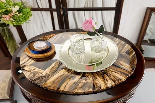 Pack of 4 122 Inch Round Gold Plated Serving Trays