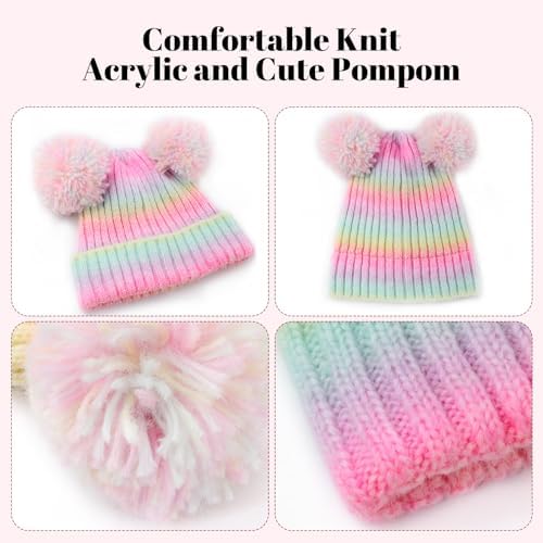 ACTLATI Kids Winter Knitted Beanie with Pom Pom Ears