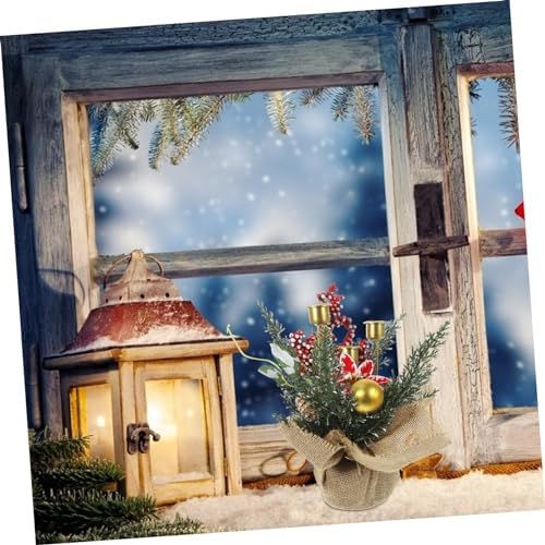Cabilock Christmas Garland with Candle Holders and Lights