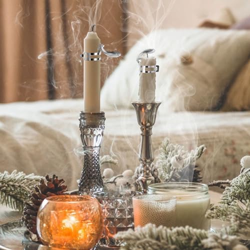 12Pcs Automatic Candle Snuffer Kit with Silver Heart Design