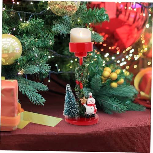 VINTORKY Cute Retro Snowman Candle Holder