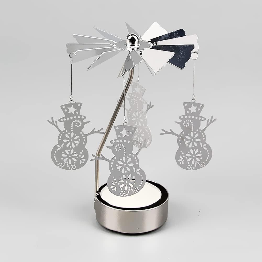 Surakey Rotating Tea Light Holder Snowman Design