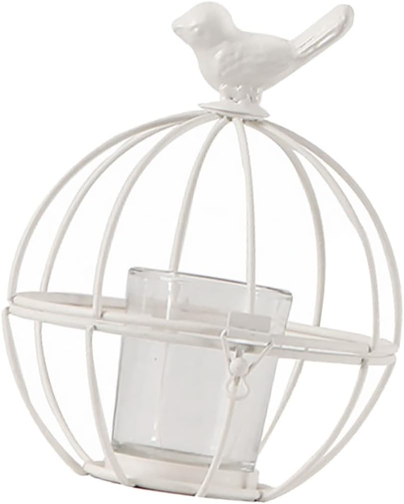 ABOOFAN Iron Candlestick Holder with Glass Bowl