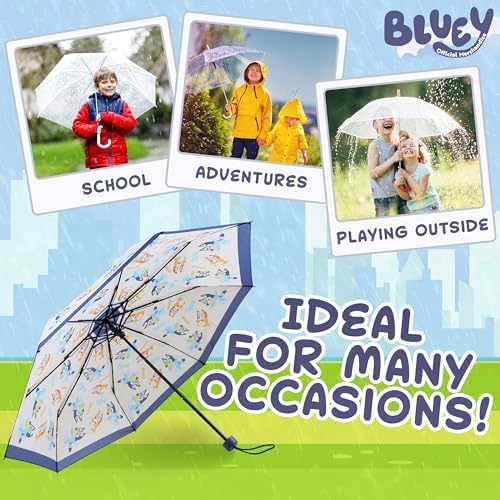 Bluey Kids Folding Umbrella - Telescopic and Lightweight
