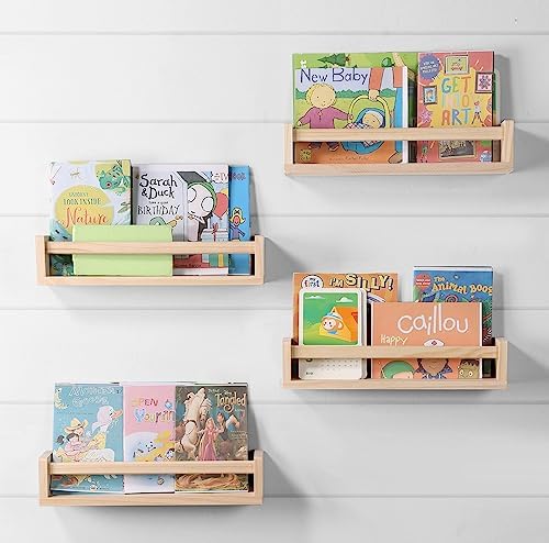 DUICIRX 4-Piece Floating Book Shelves for Kids Room