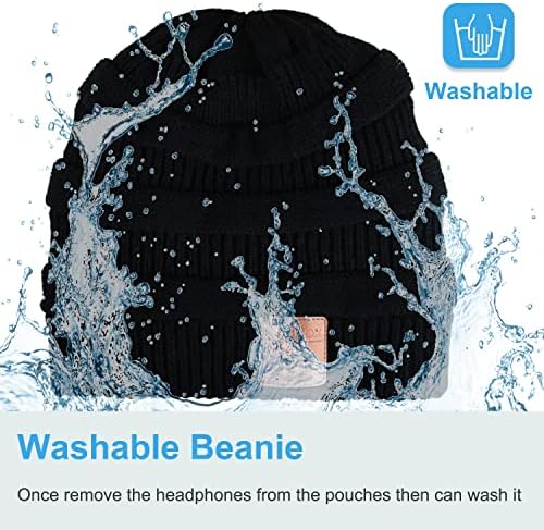 Rotibox Bluetooth Beanie with Headphones for Winter Sports and Christmas Gifts
