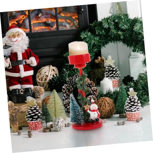 Gatuida Christmas Snowman Candle Holder Resin Statue 1