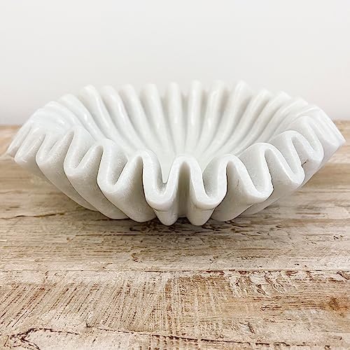 LE HOME DECOR Marble Fluted Bowl 6 Inches