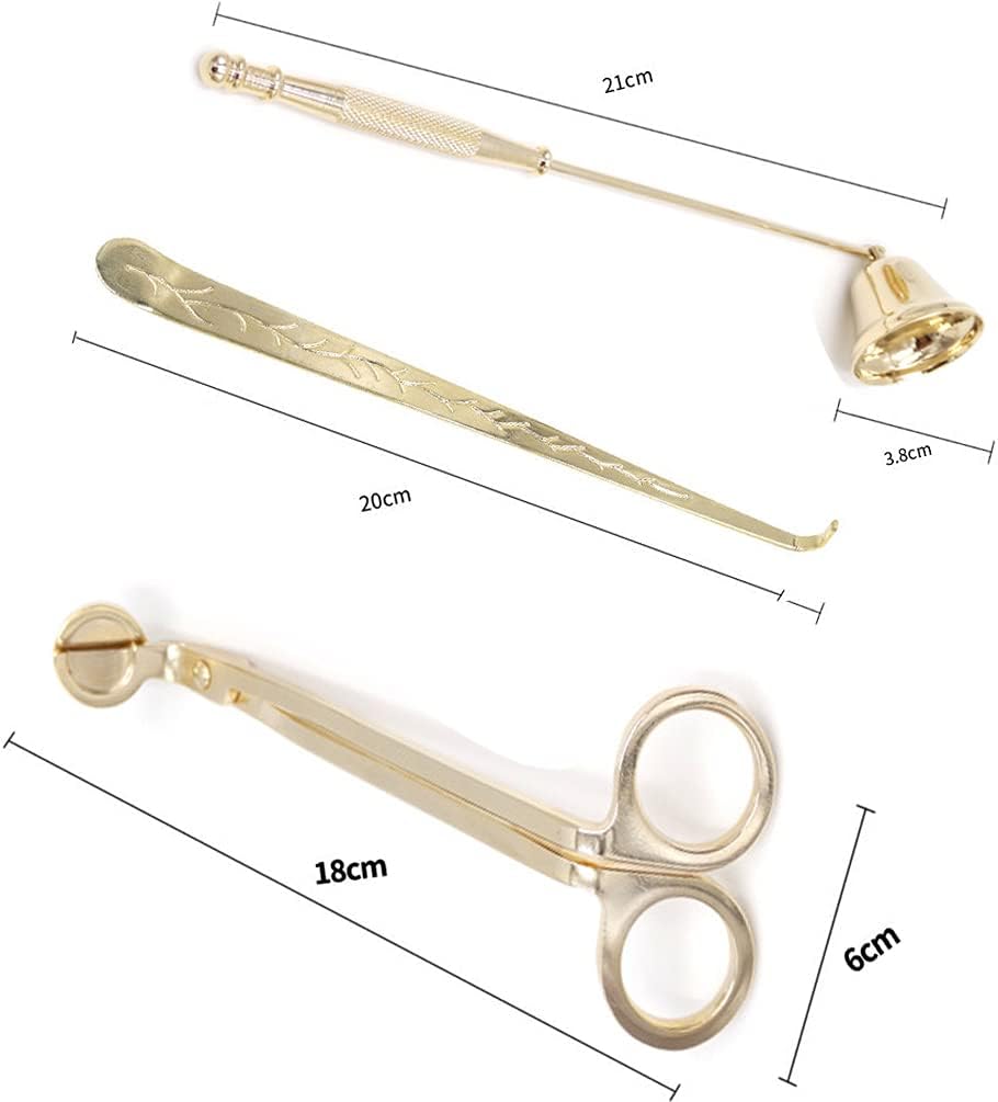 3 in 1 Candle Care Tool Set with Gold Trim